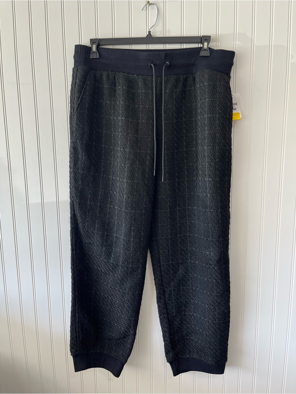 Men's Black Knit Drawstring Pants